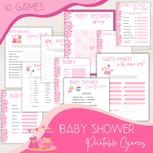 Baby Girl Baby Shower Games Promo Graphic Girl Baby Shower Games